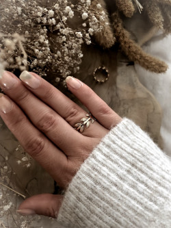Bague plaqué or couronne de laurier bijoux plaqué or tendance femme