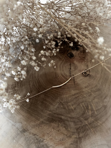 Bracelet plaqué or LOU chaine et tube bijoux plaqué or tendance femme