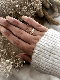 Bague plaqué or couronne ethnique reine bijoux plaqué or tendance femme