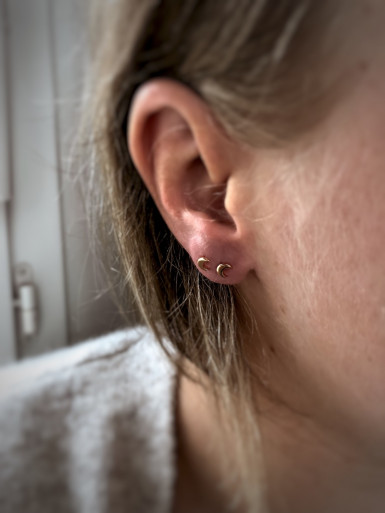 Boulces d'oreille plaqué or LUNA femme puces LUNE CORNE bijoux plaqué or tendance femme