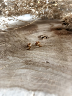 Boulces d'oreille plaqué or LUNA femme puces LUNE CORNE bijoux plaqué or tendance femme