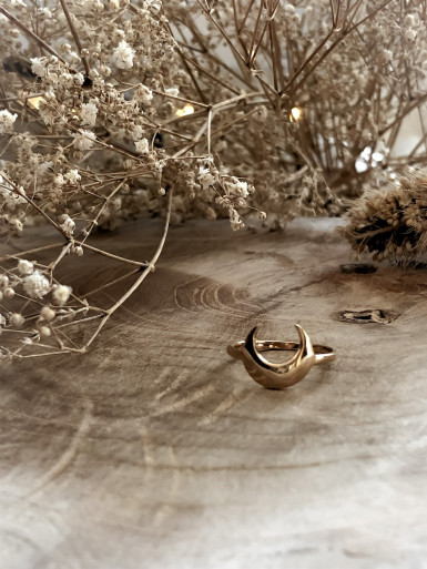 Bague plaqué or LUNA DEMI LUNE bijoux plaqué or tendance femme