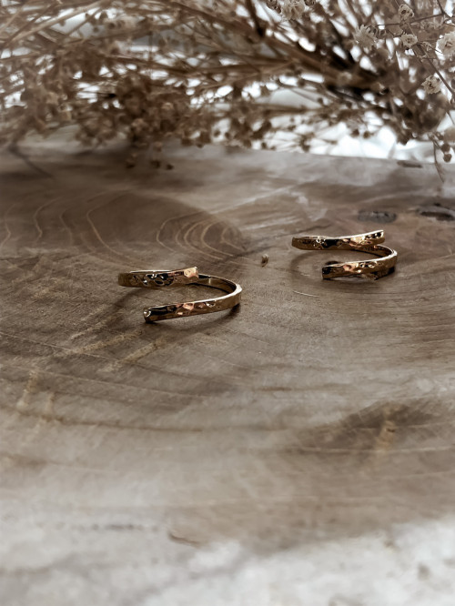Bague plaqué or LOUISE CROISÉE MARTELÉE EFFET FROISSÉE bijoux plaqué or tendance femme