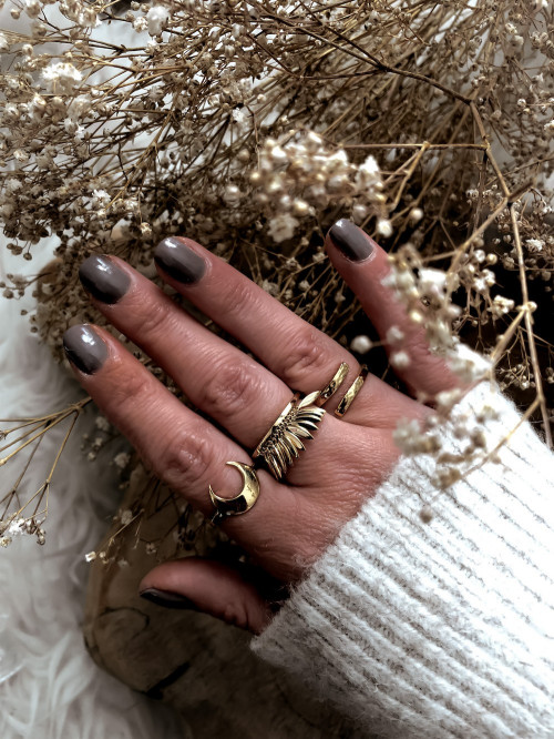 Bague plaqué or LOUISE CROISÉE MARTELÉE EFFET FROISSÉE bijoux plaqué or tendance femme