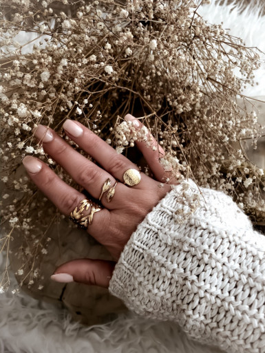 Bague plaqué or SAVANE double arbres ouverte bijoux plaqué or tendance femme a