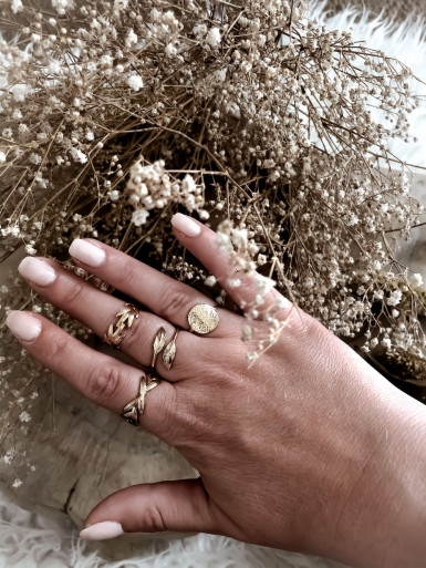 Bague plaqué or SAVANE double arbres ouverte bijoux plaqué or tendance femme a