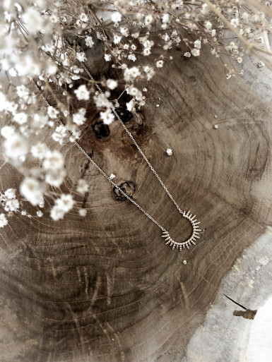 Collier plaqué or SUNSHINE femme chaine et pendentif SOLEIL bijoux plaqué or tendance femme