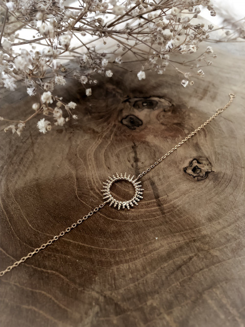 Bracelet plaqué or SUNSHINE chaine et soleil bijoux plaqué or tendance femme