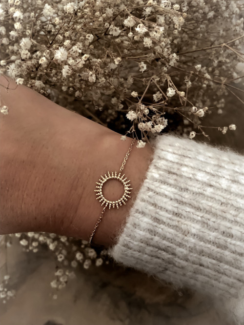 Bracelet plaqué or SUNSHINE chaine et soleil bijoux plaqué or tendance femme