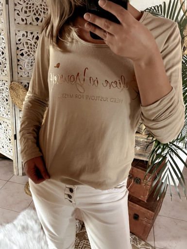T shirt femme en coton beige made in italy casual T shirt femme en coton beige made in italy casual