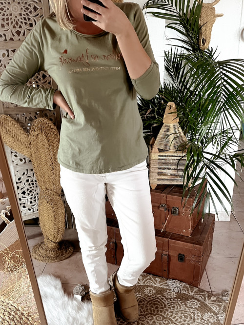 TEE SHIRT FEMME MANCHE LONGUE COTON