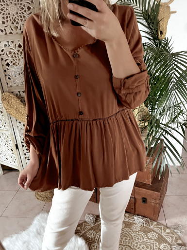 Haut femme marron - vue de face