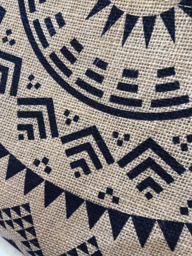 Cabas toile de jute pas cher sac jute mandala motif imprimé bohème chic