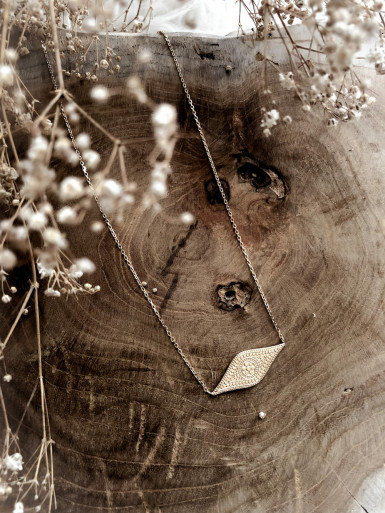 Collier plaqué or CLÉOPATRE femme chaine et pendentif losange bijoux plaqué or tendance femme