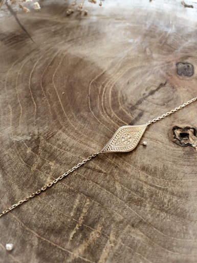 Bracelet plaqué or CLÉOPATRE chaine et losange ethnique bijoux plaqué or tendance femme