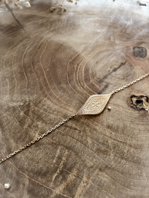 Bracelet plaqué or CLÉOPATRE chaine et losange ethnique bijoux plaqué or tendance femme