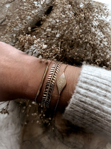 Bracelet plaqué or CLÉOPATRE chaine et losange ethnique bijoux plaqué or tendance femme