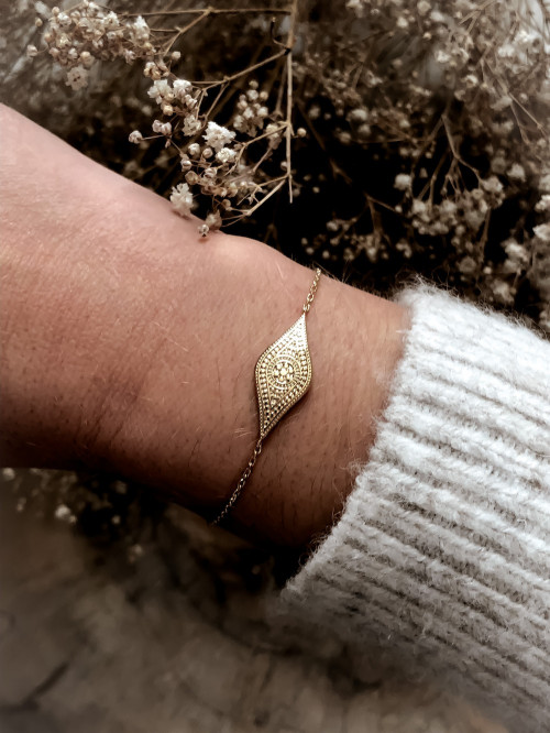 Bracelet plaqué or CLÉOPATRE chaine et losange ethnique bijoux plaqué or tendance femme