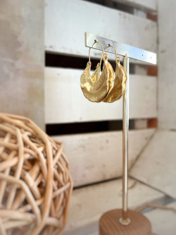 Créoles old money épaisse grosse paire boucles d'oreilles dorées en acier