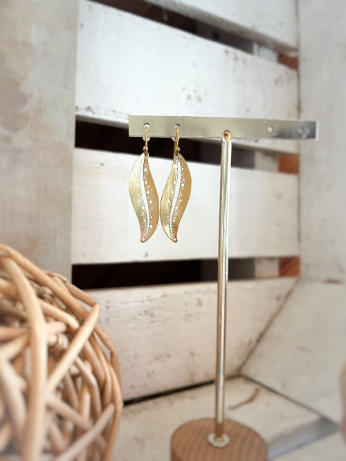 Boucles d'oreilles dorées en acier