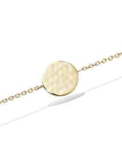Bracelet plaqué or MARIE chaine et médaillon martelé bijoux plaqué or tendance femme 2