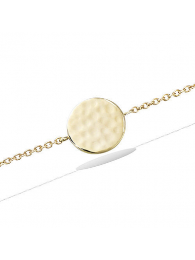 Bracelet plaqué or MARIE chaine et médaillon martelé bijoux plaqué or tendance femme