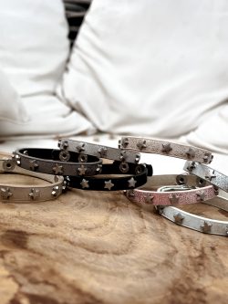 Bracelet étoile simili cuir irisé