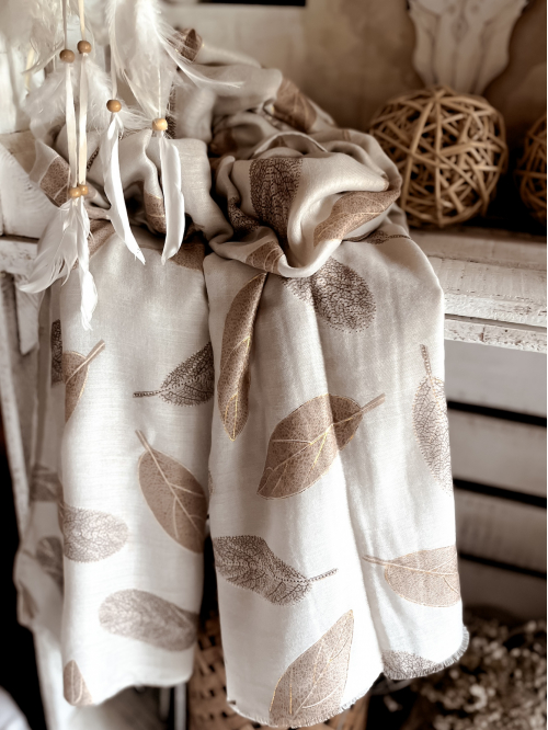 Foulard imprimé feuille