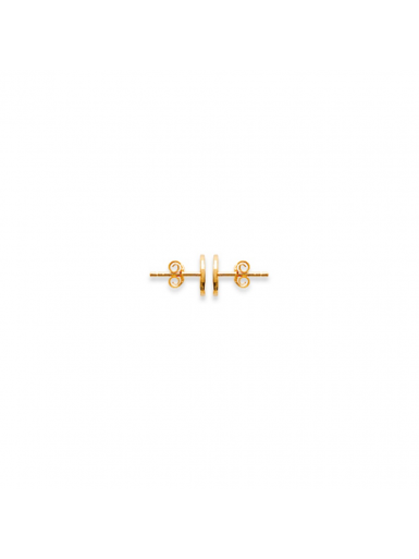 boucles d'oreilles en plaqué or MARTELÉ puce THÉO