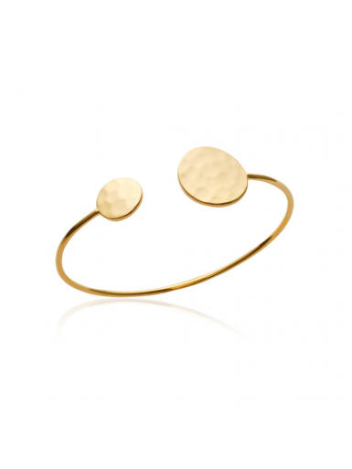 Jonc bracelet plaqué or femme martelé théo