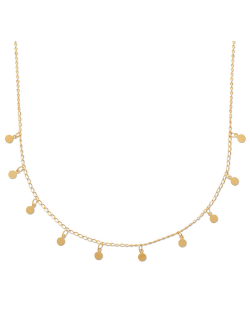 Collier plaqué or MARCUS femme chaine et pastilles pampilles rondes ras de cou bijoux plaqué or tendance femme 2