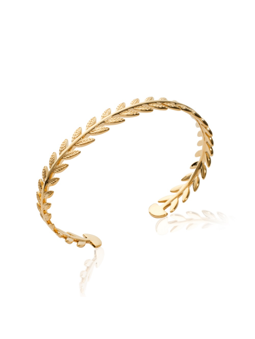 Bijoux plaqué or femme bracelet jonc laurier