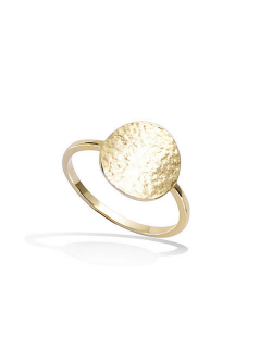 Bague plaqué or LORIE medaille vintage martelée bijoux plaqué or tendance femme 2