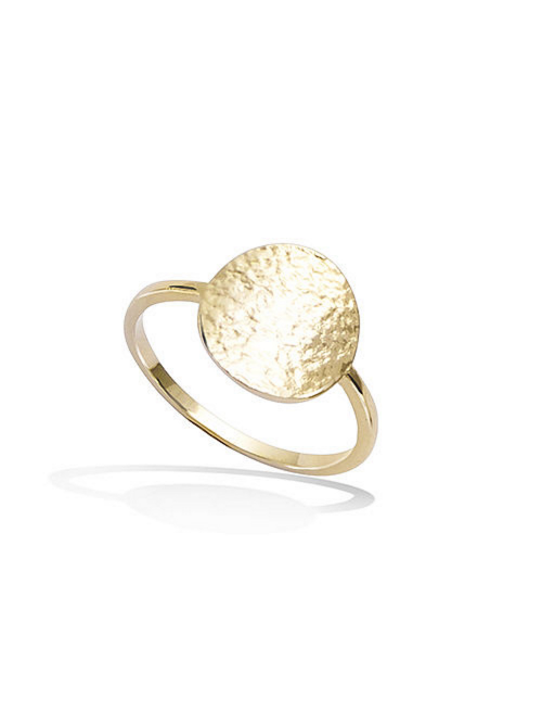 Bijoux plaqué or femme pas cher bague martelée
