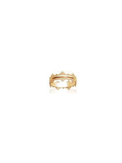 Bague plaqué or couronne ethnique reine bijoux plaqué or tendance femme 2