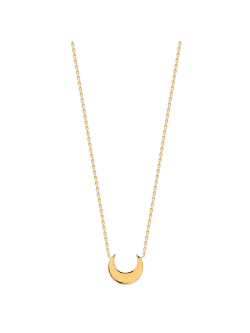 Collier plaqué or LUNA femme chaine et DEMI LUNE CORNE bijoux plaqué or tendance femme 2