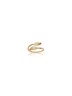 Bague plaqué or PLUMES fin avec double plumes bijoux plaqué or tendance femme 2
