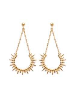 Boulces d'oreille pendante plaqué or SUNSHINE femme chaine et pendentif soleil bijoux plaqué or tendance femme 2
