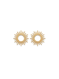 Boulces d'oreille plaqué or SUNSHINE femme puces petit soleil bijoux plaqué or tendance femme 2