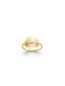 Bague plaqué or SOLAR soleil et strass 2