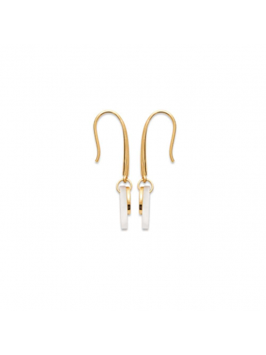 Bijoux plaqué or femme boucles d'oreilles nacre pampillon médaille