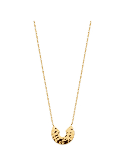 Collier plaqué or NINA femme chaine et pendentif demi cercle martelé froissé bijoux plaqué or tendance femme 2