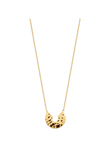 Bijoux plaqué or femme pas cher collier medaillon martelé