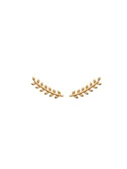 Boulces d'oreille montante plaqué or CÉSAR BRANCHE DE LAURIER bijoux plaqué or tendance femme 2