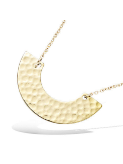 Collier plaqué or ZELI femme chaine et PENDENTIF DEMI CERCLE MARTELÉ bijoux plaqué or tendance femme 2
