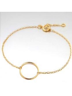 Bracelet plaqué or CIRCLE chaine et cercle vide bijoux plaqué or tendance femme 2