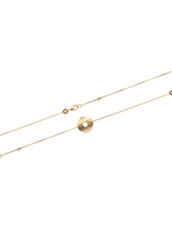 Bracelet plaqué or mercure chaine et plaque ronde martelé 2