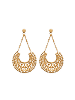 Bijoux plaqué or femme pas cher boucles d'oreilles pendantes savoyardes. 2
