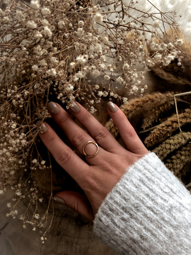 Bijoux plaqué or femme pas cher bague rond cercle vide