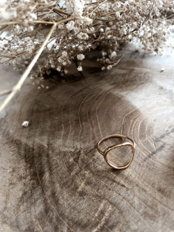 Bijoux plaqué or femme pas cher bague rond cercle vide 2